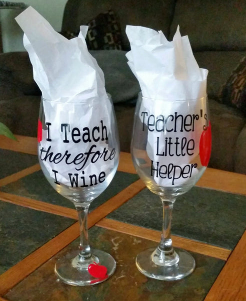 Teacher's Lilttle Helper - Wine Glass