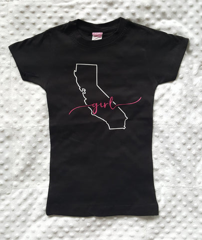 California Girl shirt | Black + Pink Lettering