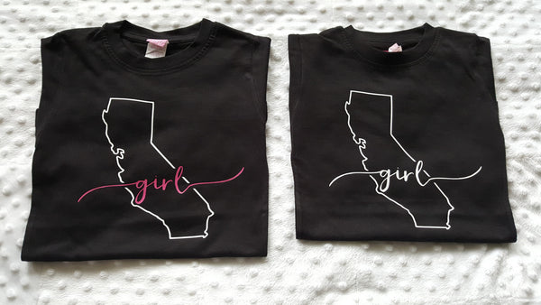 California Girl shirt | Black + White Lettering