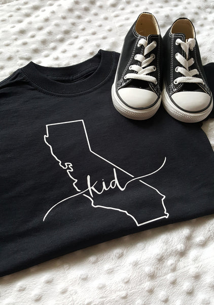 California Kid Shirt | Black + White Lettering