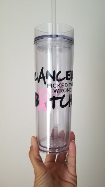 Cancer picked the wrong Bitch - Travel Coffee Mug