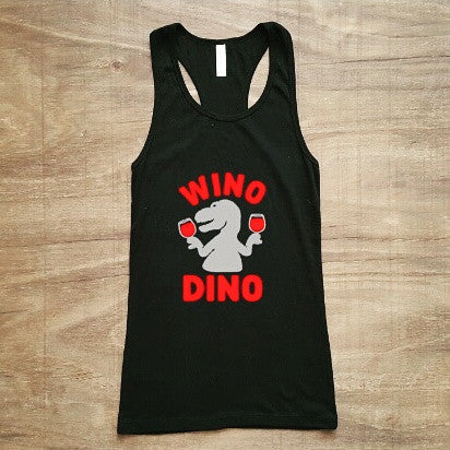Wino Dino Tank | Black + Red