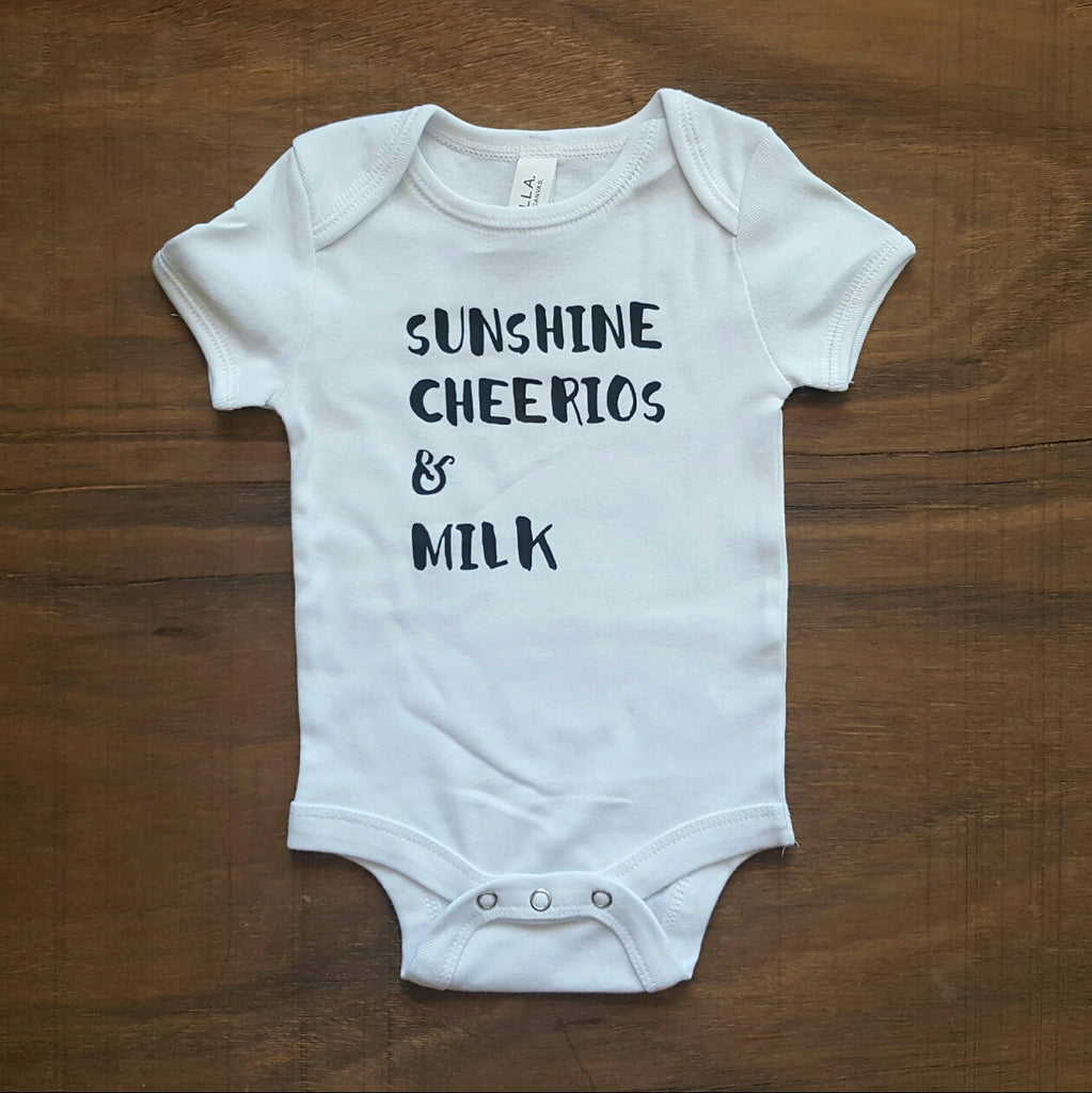 Sunshine, Cheerios & Milk Onesie | White