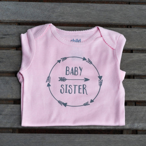 Baby Sister Tribal Onesie | Pink