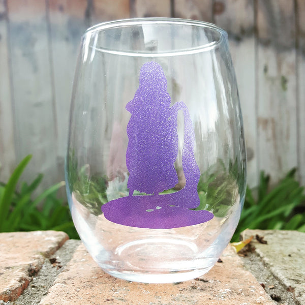 Princess Silhouette - Rapunzel - Wine Glass