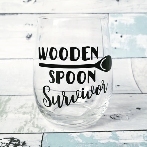 Wooden Spoon Survivor/Enforcer - Wine Glass