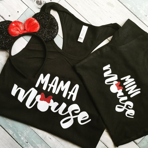 Mama Mouse - Mini Mouse | Mama & Kiddos Set | Black