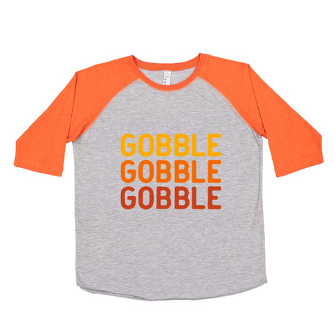 Gobble Gobble Gobble Raglan | Orange & Heather