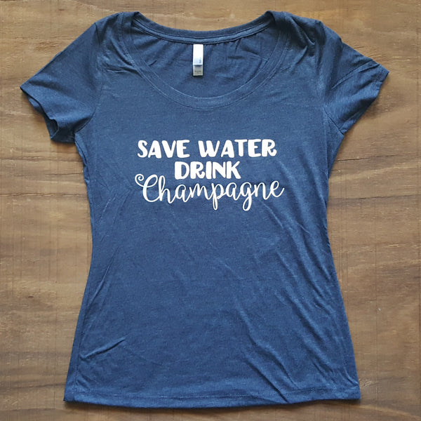 Save Water Drink Champagne | Vintage Navy