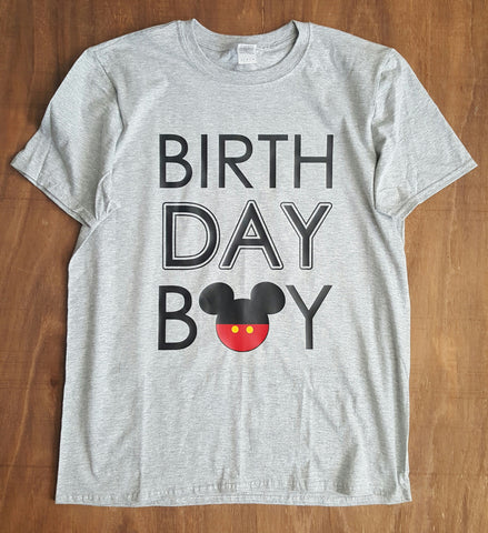 Birthday Boy Mouse Tee | Grey